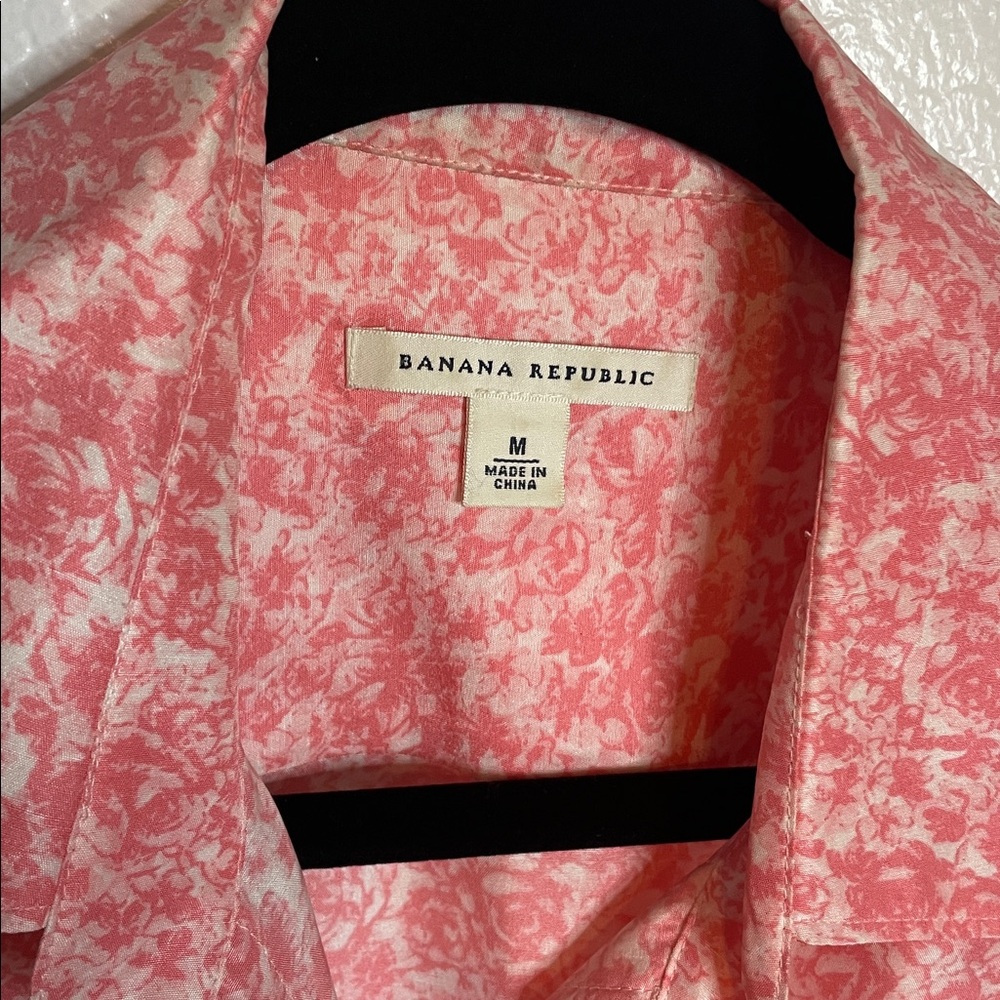 Banana Republic Women’s Silk Skirt Set M Vintage 80s/90s Pink Floral Pleated - Picture 4 of 10